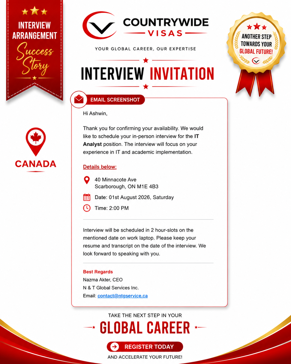 Canada Interview Invitation