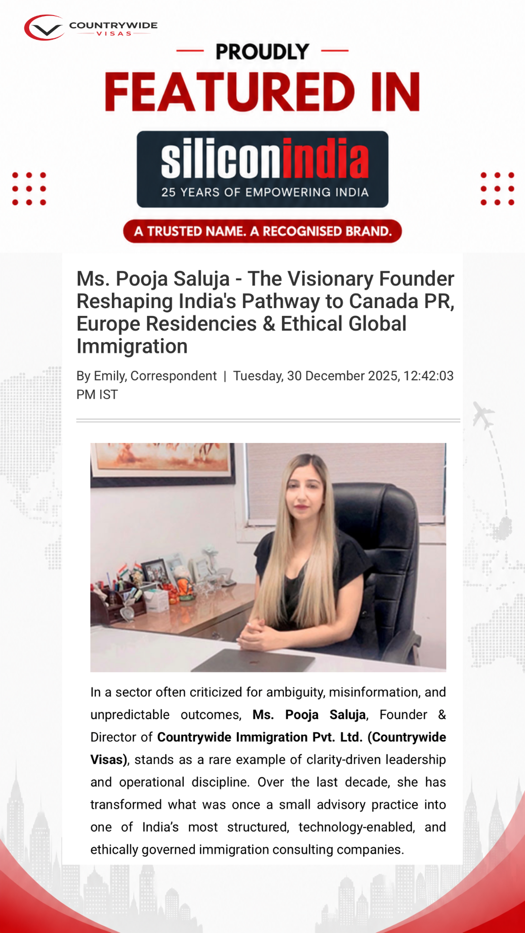 Silicon India coverage featuring Countrywide Visas